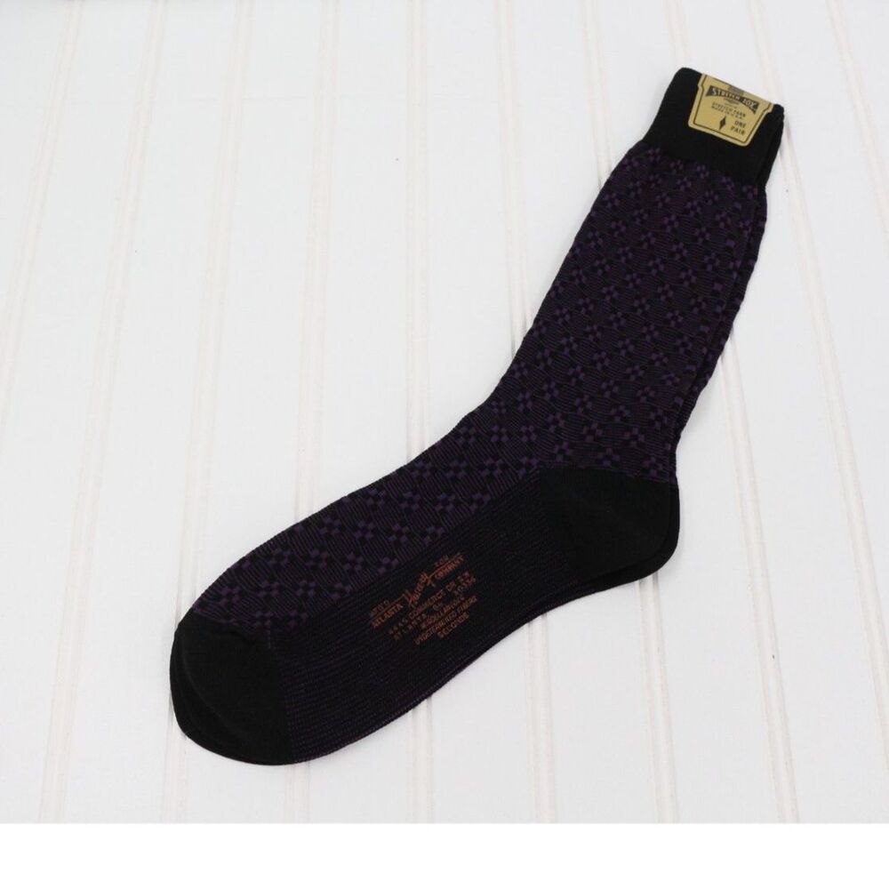 Vintage Stretch Sox Deadstock Made in USA Purple Trouser Socks